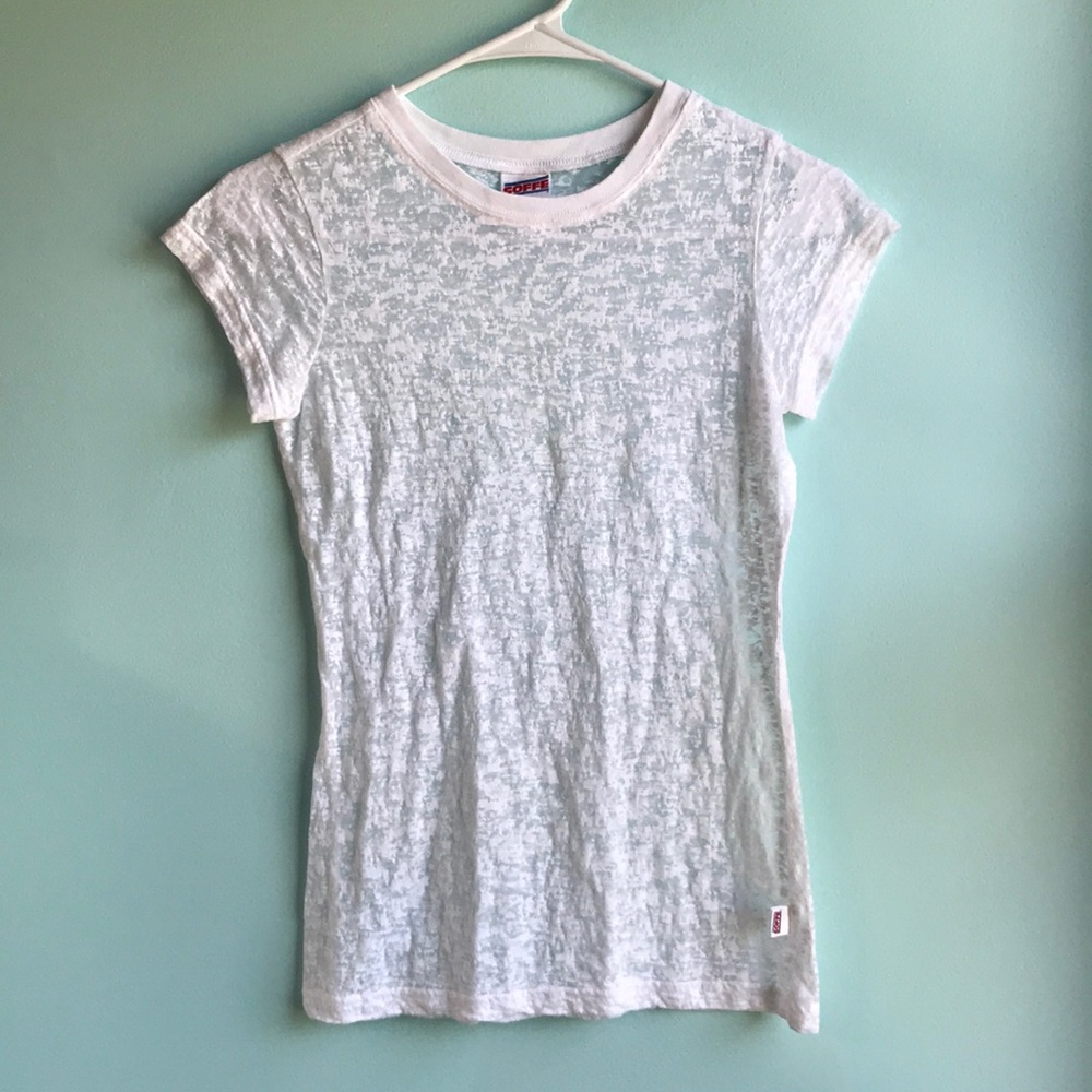 Soffe white burnout fitted tee